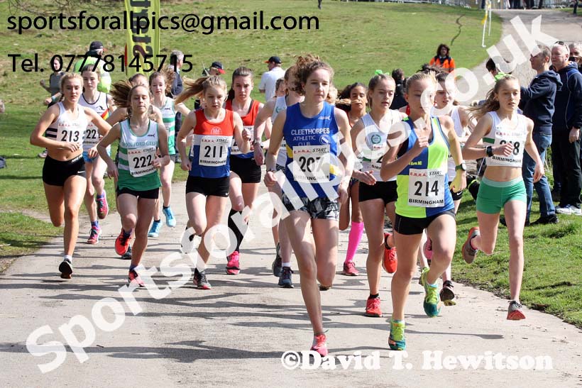 Girls under-15s 5k road race, 2018 ERRA Under-17s and Under-15s 5k Champs, Sutton Coldfield. Photo: David T. Hewitson/Sports for All Pics